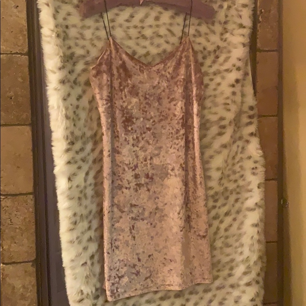 Pink velvet dress